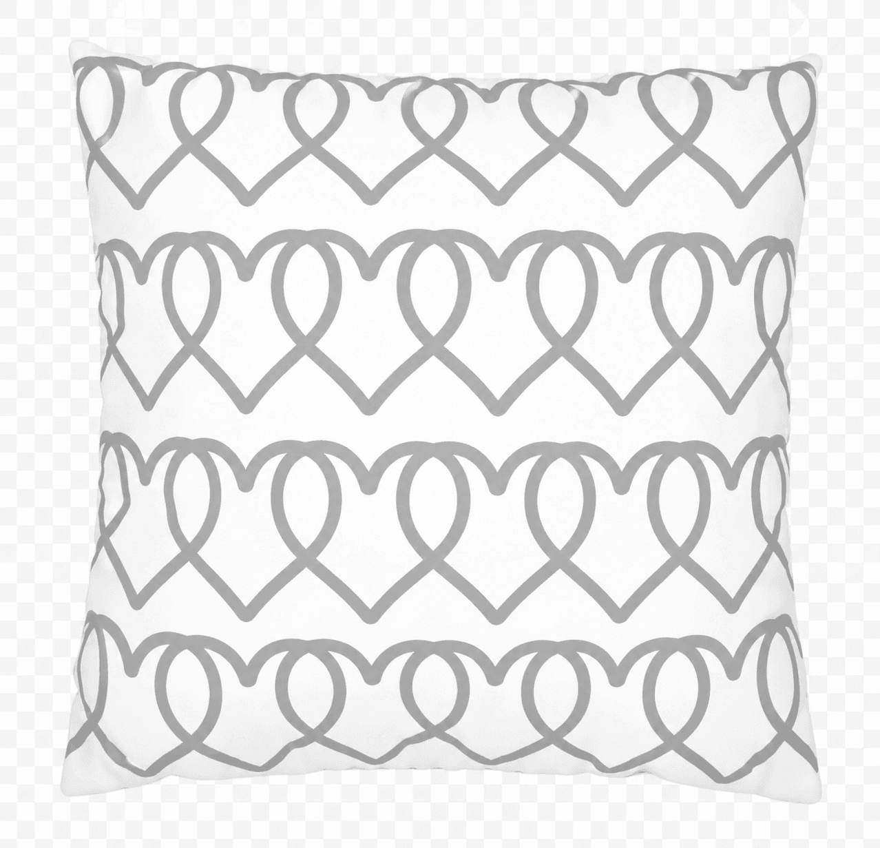 The Keepsake Pillow Insert — a soft white pillow with the FurEverHugs interlocking grey heart pattern