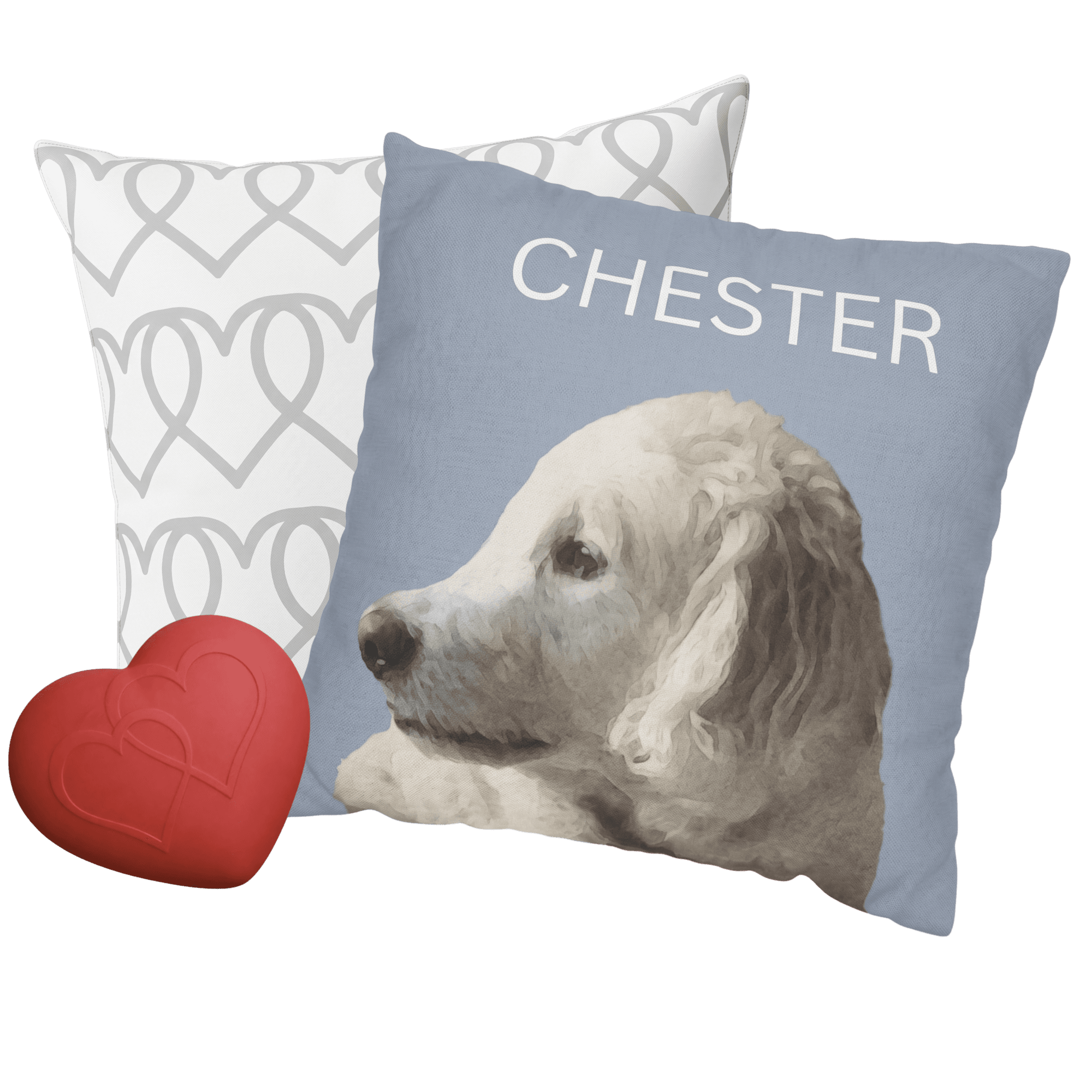 The Keepsake Portrait Pillow with the heart urn and insert